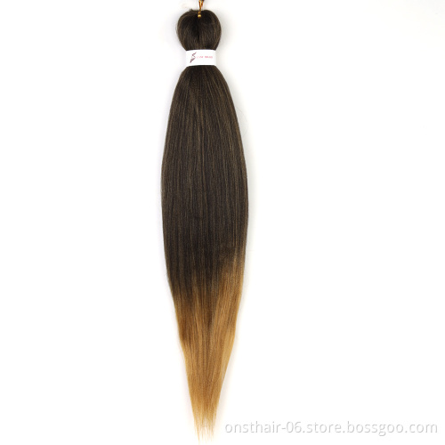 Pre-Stretched 36 inch Braiding Hair Extensions Easy Crochet Braid Hair Bundle Yaki Straight Ombre Synthetic Box Afro Braids